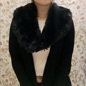 Black Faux Fur Scarf